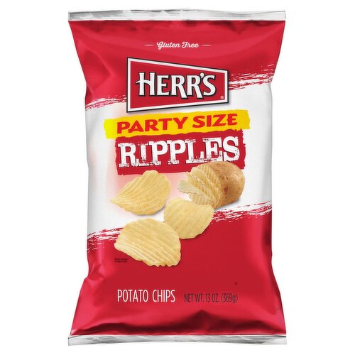 Herr's Ripples Potato Chips Party Size, 13 oz