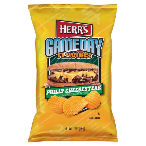 Herr's Gameday Flavors Philly Cheesesteak Flavored Potato Chips, 7 oz