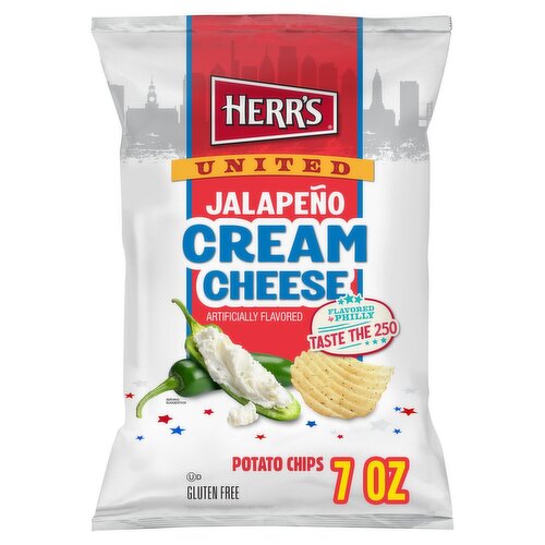 Herr's United Jalapeño Cream Cheese Potato Chips, 7 oz