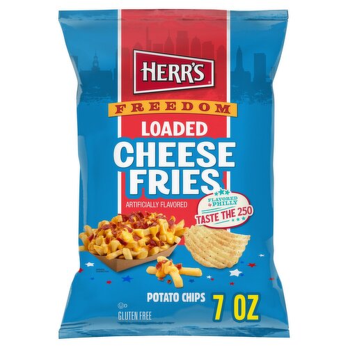 Herr's Freedom Loaded Cheese Fries Potato Chips, 7 oz