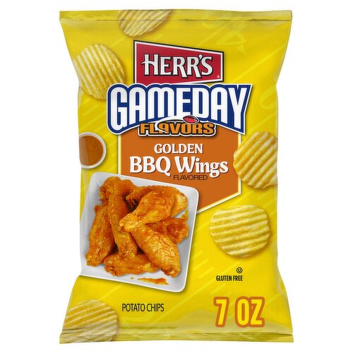 Herr's Gameday Flavors Golden BBQ Wings Flavored Potato Chips, 7 oz