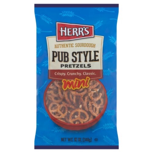 Herr's Mini Authentic Sourdough Pub Style Pretzels, 12 oz