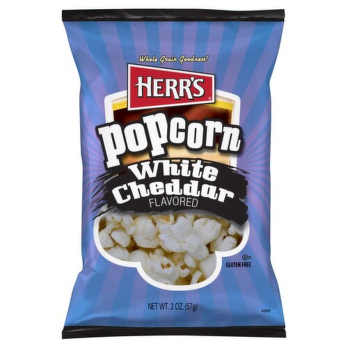 Herr's White Cheddar Flavored Popcorn, 2 oz