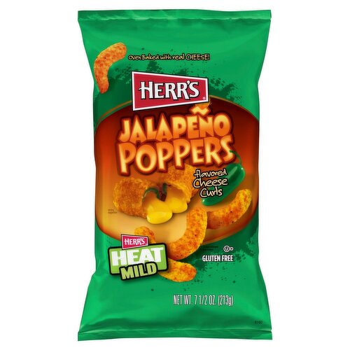 Herr's Jalapeño Poppers Flavored Cheese Curls, 7 1/2 oz