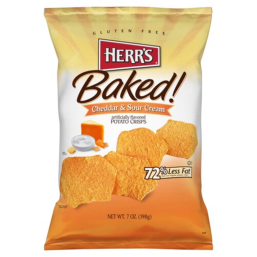 HERR'S Baked! Cheddar & Sour Cream Potato Crisps, 7 oz