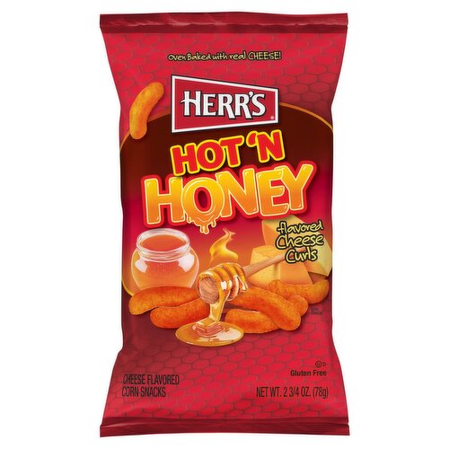 Herr's Hot'n Honey Flavored Cheese Curls Flavored Corn Snacks, 2 3/4 oz