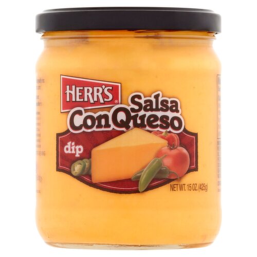 Herr's Salsa Con Queso Dip, 15 oz