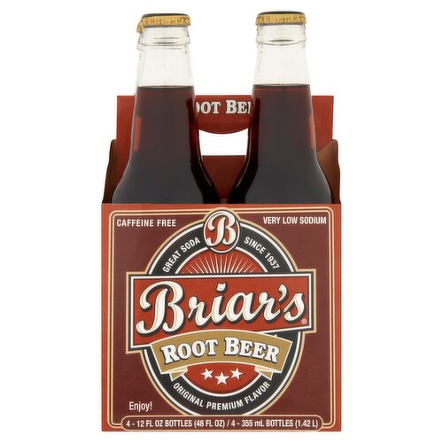 Briar's Original Premium Flavor Root Beer, 12 fl oz, 4 count