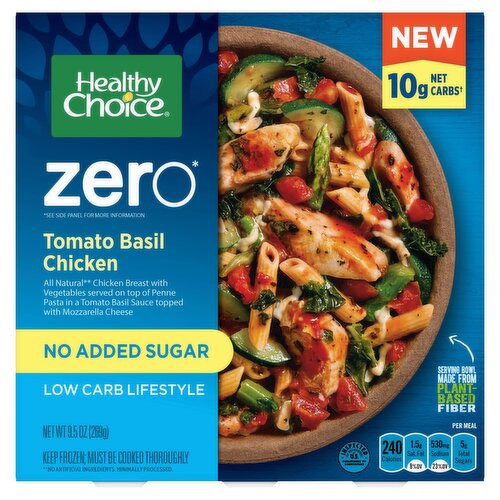 Healthy Choice Zero Tomato Basil Chicken Bowl, Low Carb Lifestyle, Single Serve Frozen Meal, 9.5 oz.