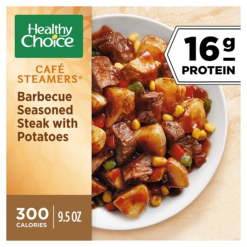 Healthy Choice Café Steamers Barbecue Seasoned Steak with Potatoes, 9.5 oz