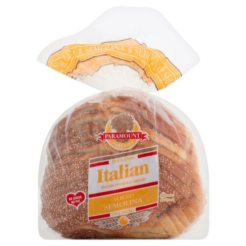 Paramount Bakeries Brick Oven Sliced Semolina Italian Round (Panella) Bread, 22 oz