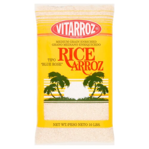 Vitarroz Medium Grain Enriched Tipo Blue Rose Rice, 10 lbs