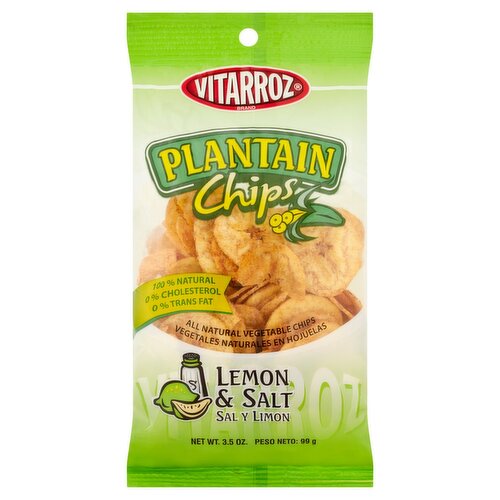 Vitarroz Lemon & Salt Plantain Chips, 3.5 oz