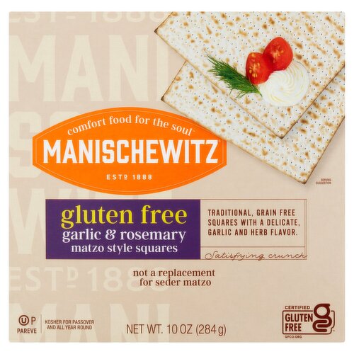 Manischewitz Garlic & Rosemary Matzo Style Squares, 10 oz