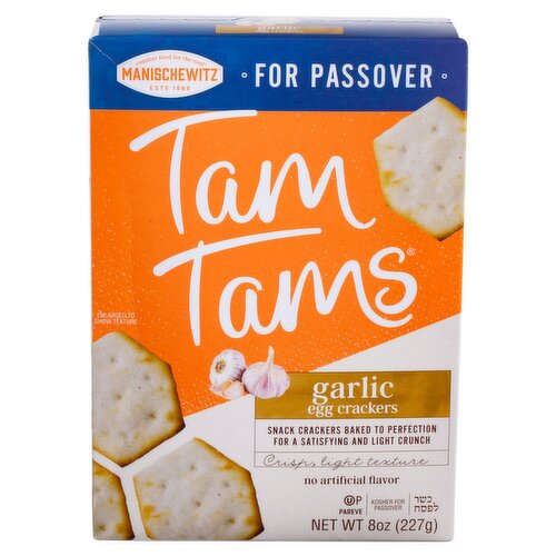 Manischewitz Tam Tams Garlic Egg Snack Crackers, 8 oz