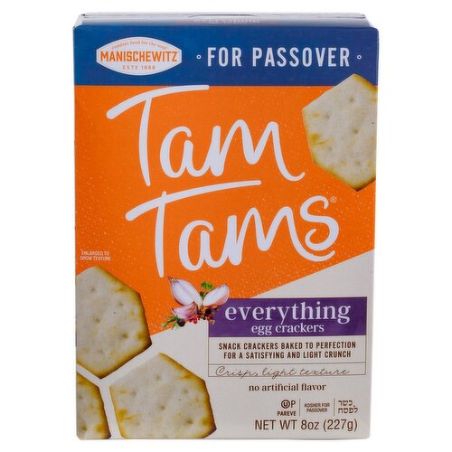 Manischewitz Tam Tams Everything Egg Snack Crackers, 8 oz