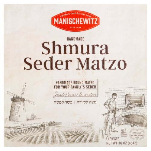 Manischewitz Handmade Shmura Seder Matzo, 6 count, 16 oz