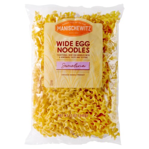 Manischewitz Semolina Wide Egg Noodles, 12 oz