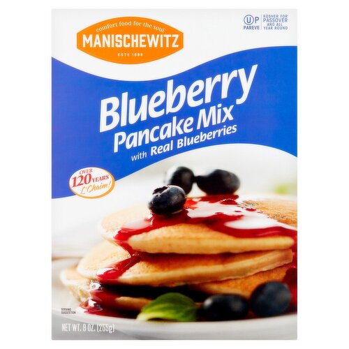 Manischewitz Blueberry Pancake Mix with Real Blueberries, 8 oz