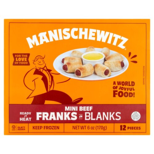 Manischewitz Mini Beef Franks in Blanks, 12 count, 6 oz