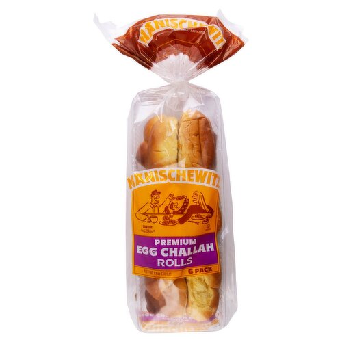 Manischewitz Premium Egg Challah Rolls, 6 count, 13 oz