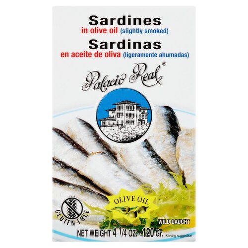 Palacio Real Slightly Smoked Sardines in Olive Oil, 4 1/4 oz