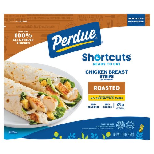 Perdue Shortcuts Roasted Chicken Breast Strips with Rib Meat, 16 oz