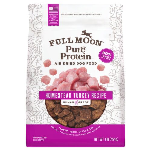 Full Moon Pure Protein Homestead Turkey Recipe Air Dried Adult Maintenance Dog Food, 1 lb