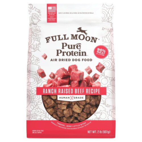 Full Moon Pure Protein Ranch Raised Beef Recipe Air Dried Adult Maintenance Dog Food, 2 lb