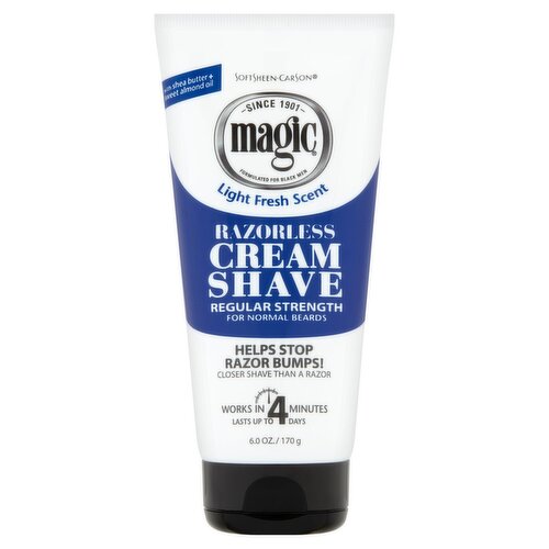 SoftSheen-Carson Magic Light Fresh Scent Regular Strength Razorless Cream Shave, 6.0 oz