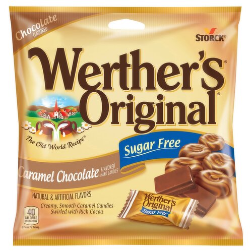 Storck Werther's Original Sugar Free Caramel Chocolate Flavored Hard Candies, 2.35 oz