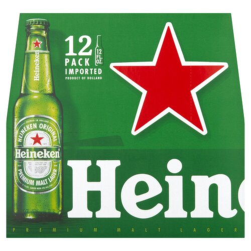 Heineken Premium Malt Lager Beer, 12 count, 12 fl oz