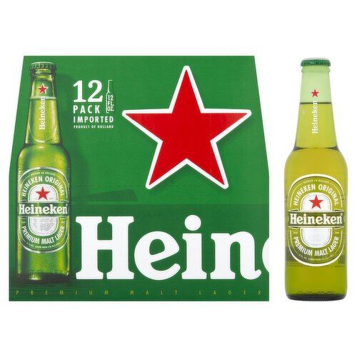 Heineken Premium Malt Lager Beer, 12 count, 12 fl oz