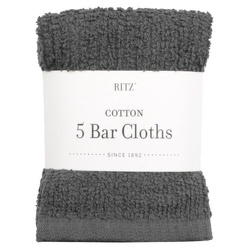 Ritz Graphite Cotton Bar Cloths, 5 count