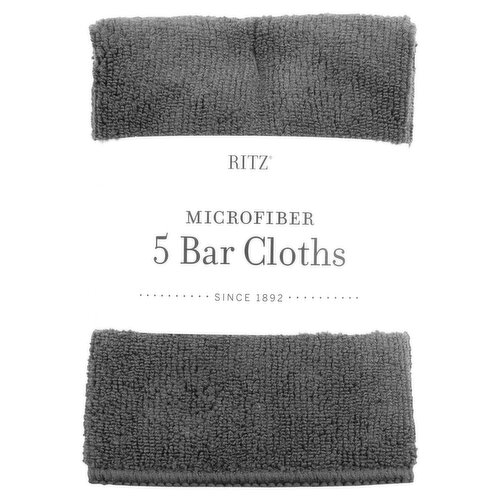 Ritz Graphite Microfiber Bar Cloths, 5 count