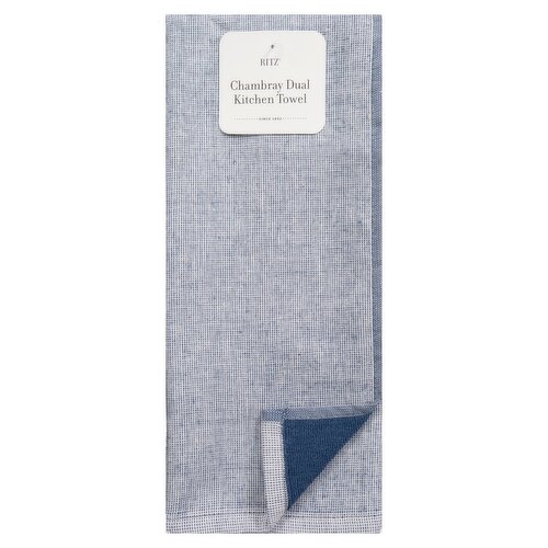 Ritz Federal Blue Chambray Dual Kitchen Towel