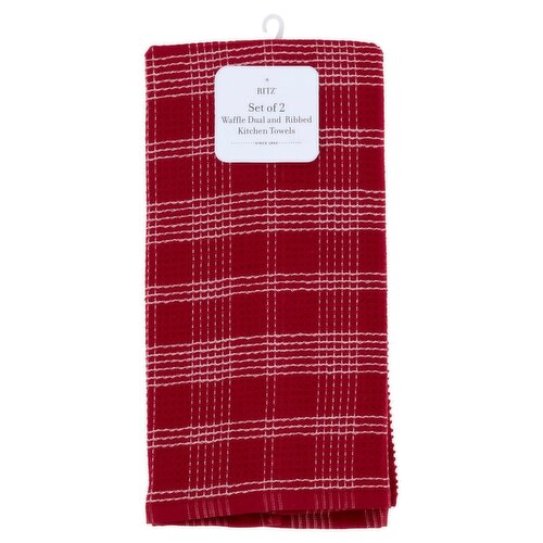 Ritz Paprika Waffle Dual and Ribbed Kitchen Towels, 2 count