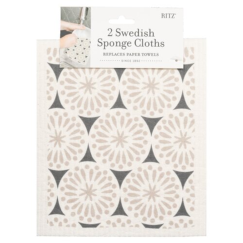 Ritz Sand Dollar Graphite Swedish Sponge Cloths, 2 count