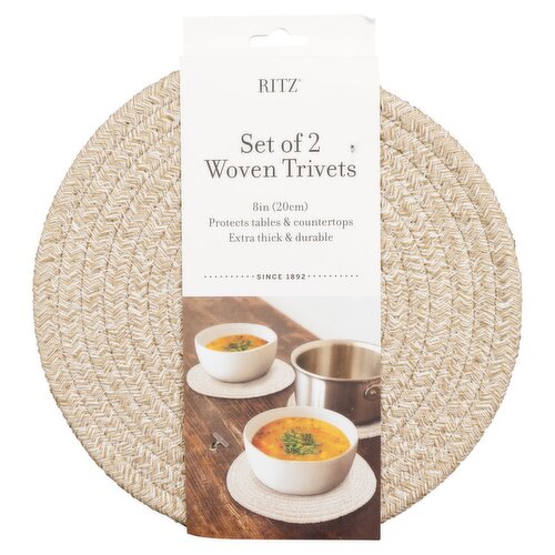Ritz Tan Woven Trivets, 2 count