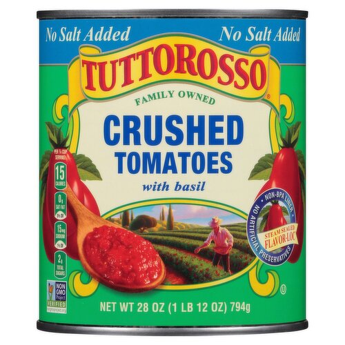 Tuttorosso No Salt Added Crushed Tomatoes with Basil, 28 oz