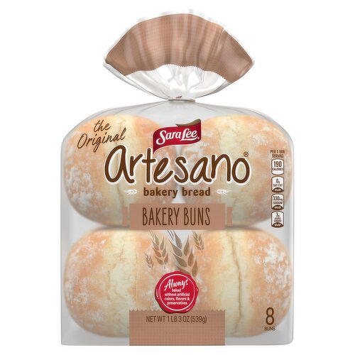 Sara Lee Artesano The Original Bakery Buns, 8 count, 1 lb 3 oz