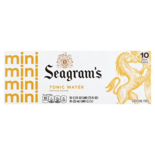 Seagram's Mini Tonic Water, 7.5 fl oz, 10 count