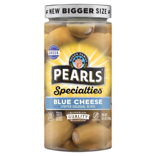 Musco Family Olive Co. Pearls Specialties Blue Cheese Stuffed Colossal Olives, 9.5 oz