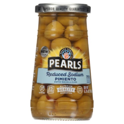 Musco Family Olive Co. Pearls Reduced Sodium Pimiento Stuffed Manzanilla Olives, 5.75 oz