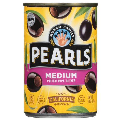 Musco Family Olive Co. Pearls Medium Pitted Ripe Olives, 6 oz