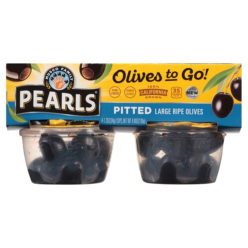 Musco Family Olive Co. Pearls Olives to Go! Pitted Large Ripe Olives, 1.2 oz, 4 count