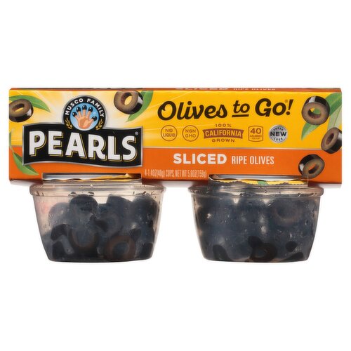 Pearls Olives to Go! Sliced California Ripe Olives, 1.4 oz, 4 count