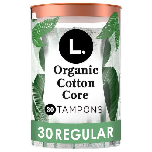 L. Tampons, Made with Organic Cotton, Regular Absorbency, 30 CT