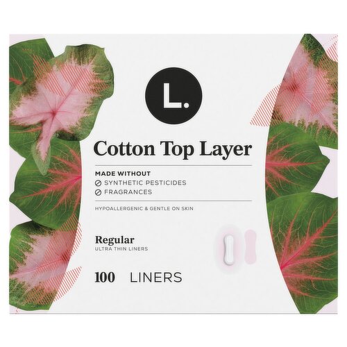L. Cotton Top Layer Regular Ultra Thin Liners, 100 count