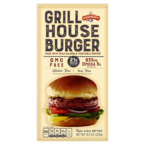 Ocean Beauty Grill House Burger Patties, 4 oz, 2 count